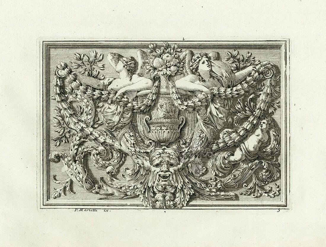 Jean le Pautre engravings 1751. Антикварные Гравюры. Старинные Гравюры.