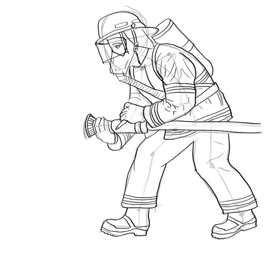 раскраска пожарный для детей. рисунки на пожарную тематику. спасательные и противопожарные средства. охрана труда спасатели. аварийноспасателлдьные работы.