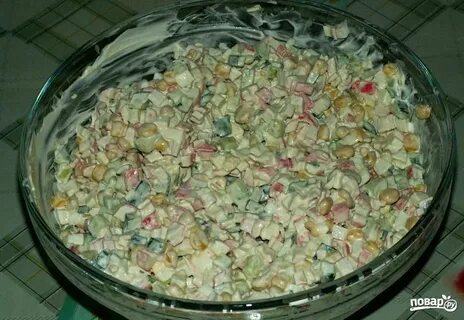 Салат крабовый с кукурузой и огурцом яйцом