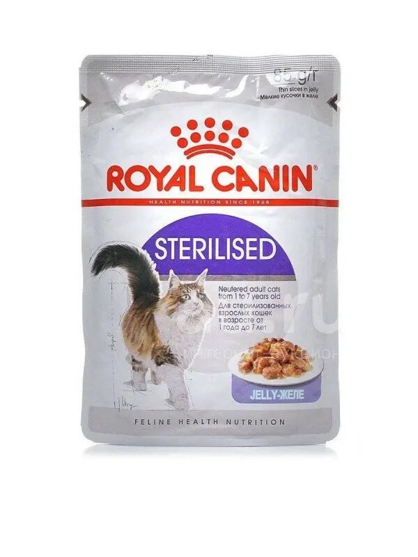 Royal canin sterilized. Роял Канин стерилизед для кошек. Роял Канин пауч для стерилизованных кошек. Роял Канин для стерилизованных кошек 1+. Роял Канин Стерилайзд в соусе 85 г.