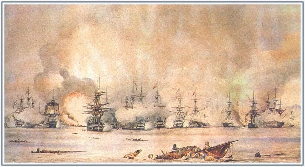 Ход эскадры. Наваринское Морское сражение 1827. Наваринское сражение 1827 Айвазовский. Сражение при Наварине 1827. Наваринское сражение 20 октября 1827 года.