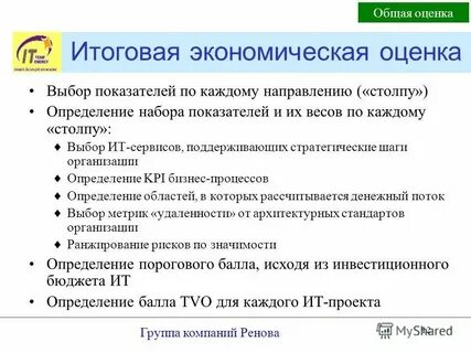 Выбор оценщика
