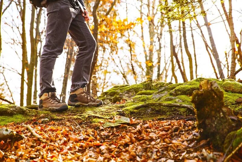 Ходить по тропе. Парень у реки. Поход осенью. Walking to the fallen. Walking to the fallen.