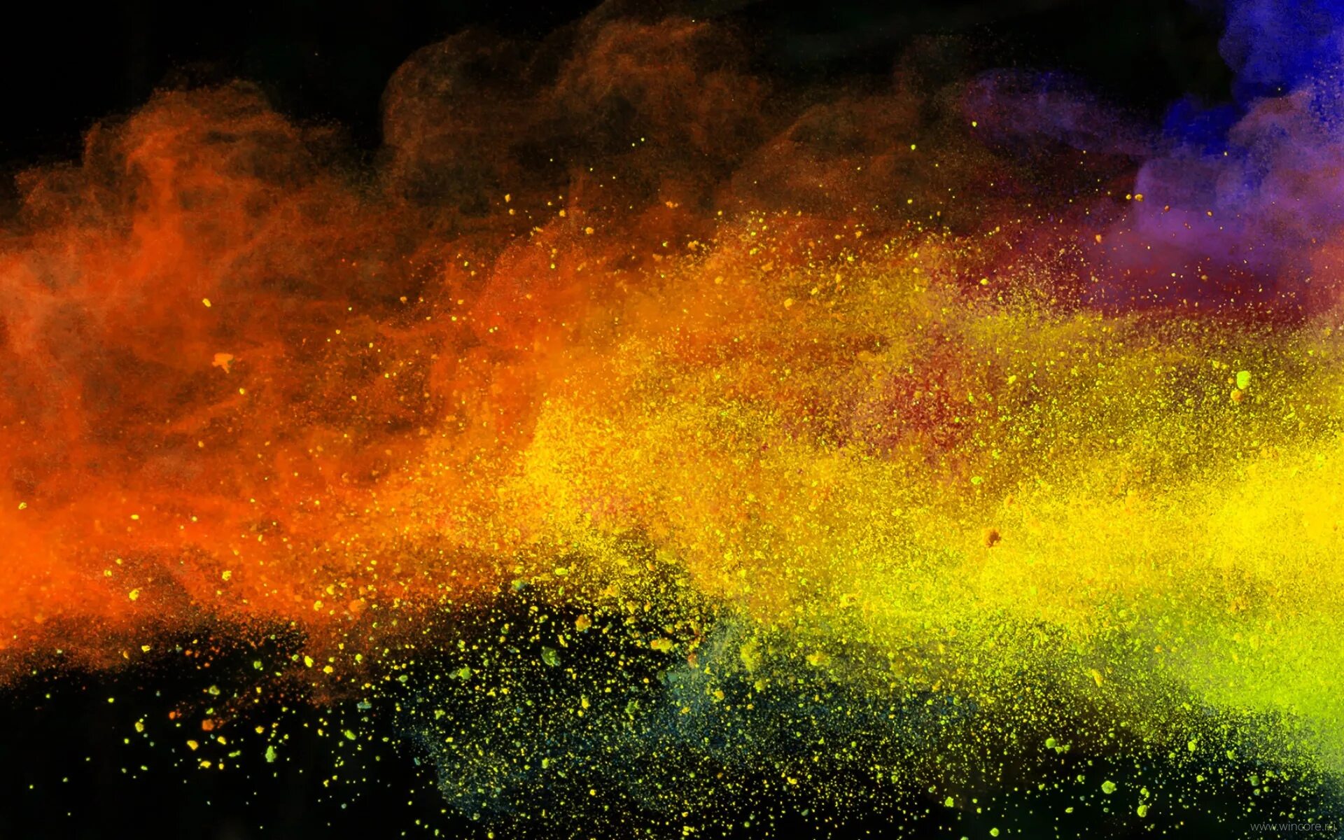Яркого света и пыли. Взрыв красок. Разноцветная пыль. Разноцветный взрыв. Цветной фон.