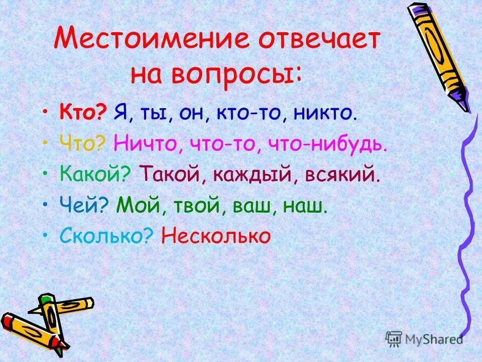 на какой вапррос отвечает место имение. на какие вопросы отвечпт место. местоимение отвечает на вопросы 3 класс. местоимение отвечает на вопросы 3 класс. на что отвечает местоимение.