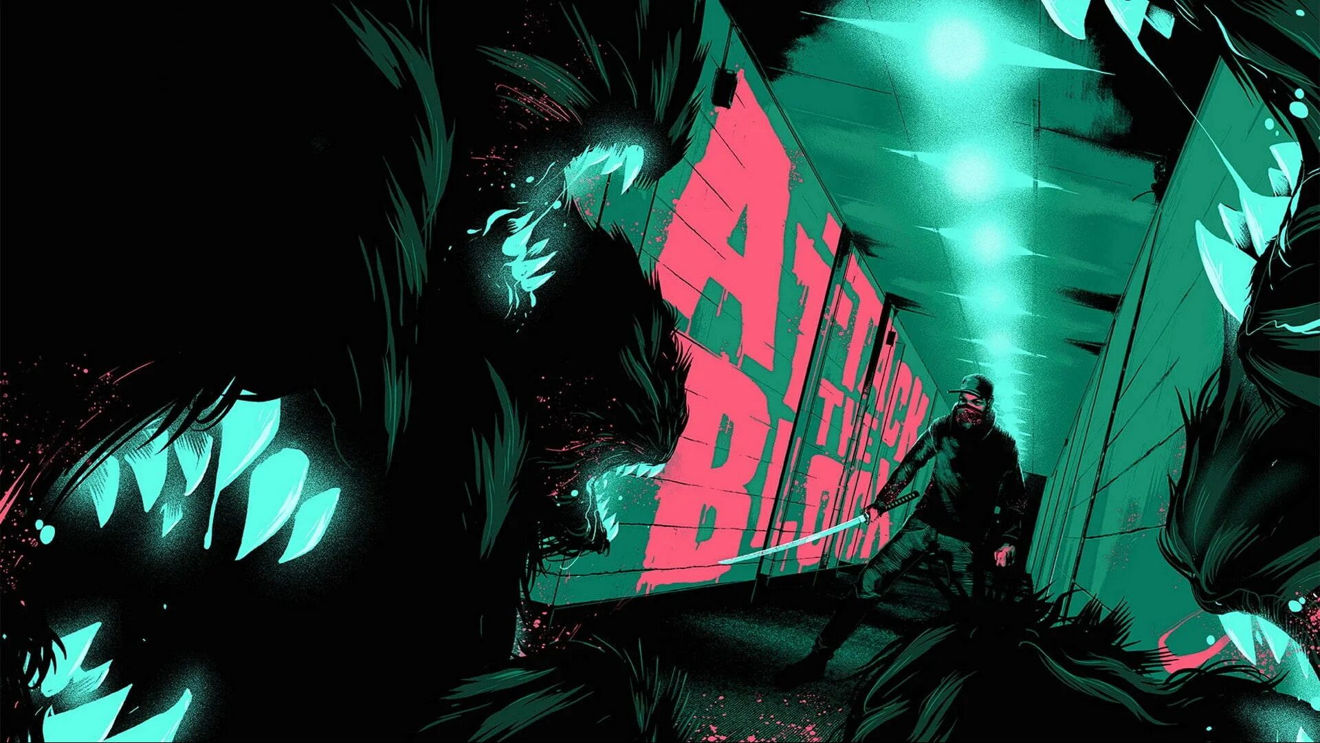 Attack the block. Атака абстракция. обои для рабочего стола 1920x1080 аниме beast. attack the block art.