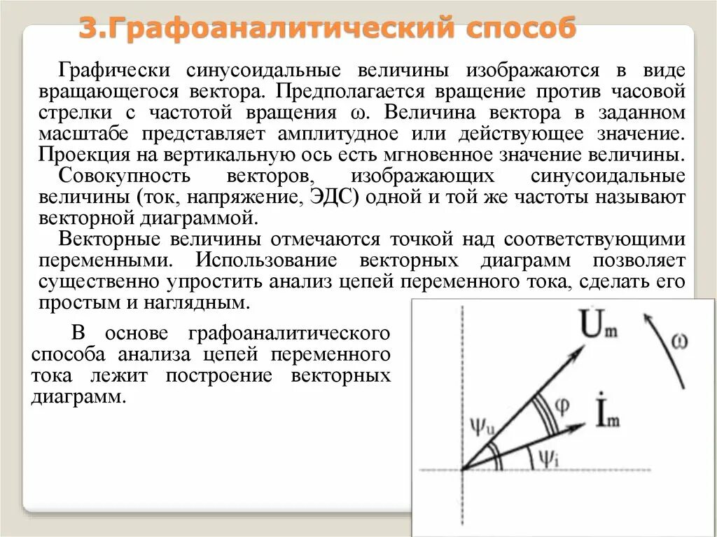 Способы представления синусоидальных величин