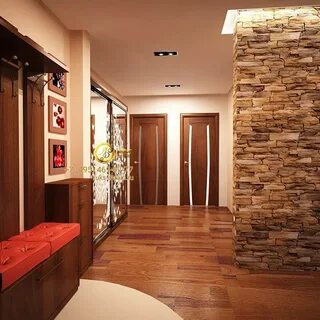 Интерьер прихожая камнем