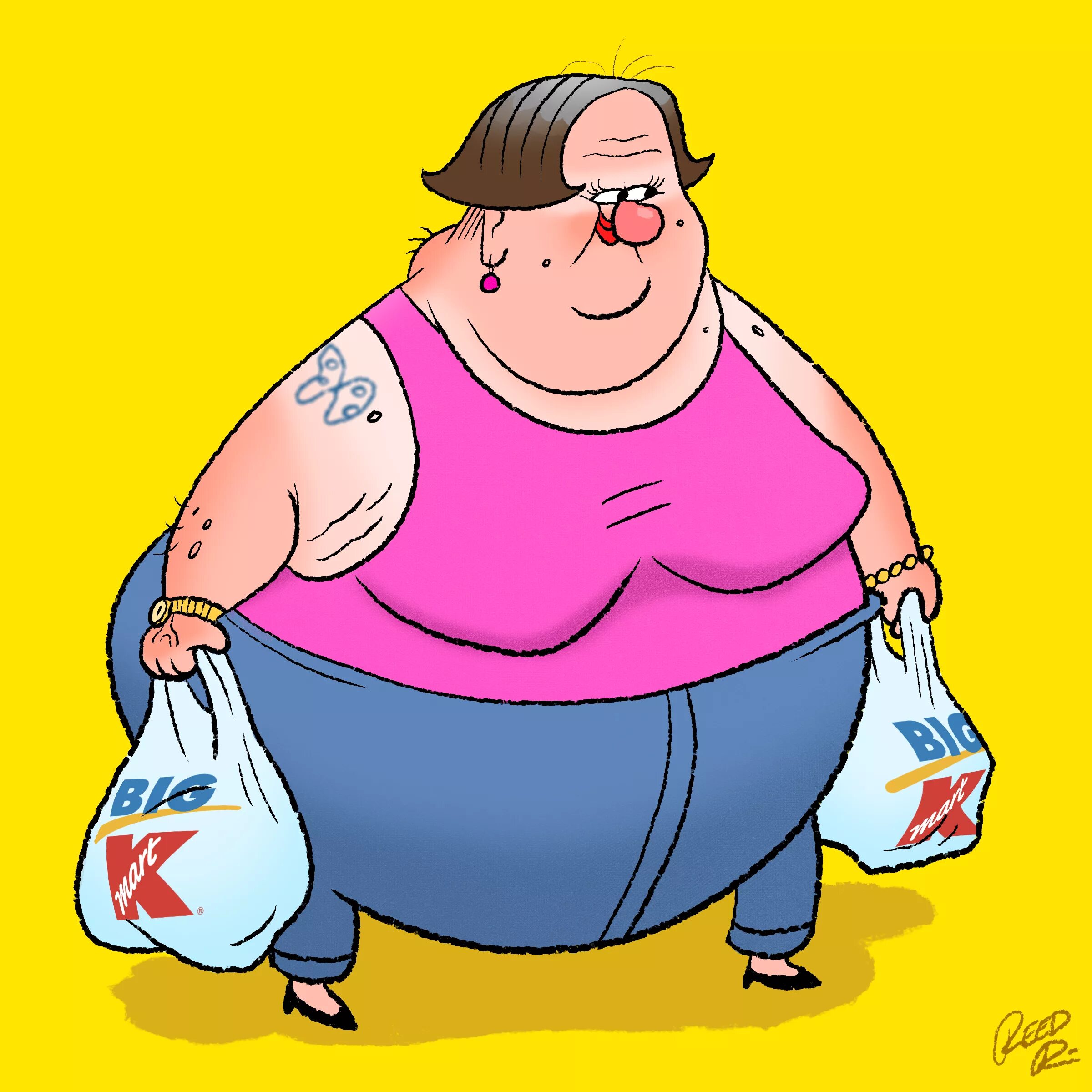 Тетушки толстого. Толстуха с сумками. Толстая тетка с сумками. Толстая женщина рисунок.