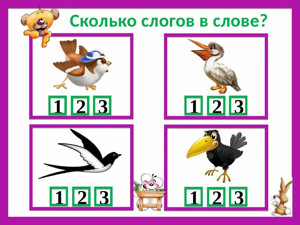 Слоги в слове хотел. Сколько слогов в слове. Слоги сколько слогов. Игра деление на слоги. Игра слоги птицы для дошкольников.