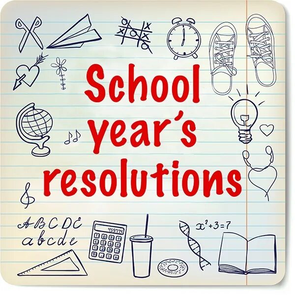 She be new to the school. School year Resolutions. New School year Resolutions. New year Resolutions for School. Надпись New year's Resolutions.
