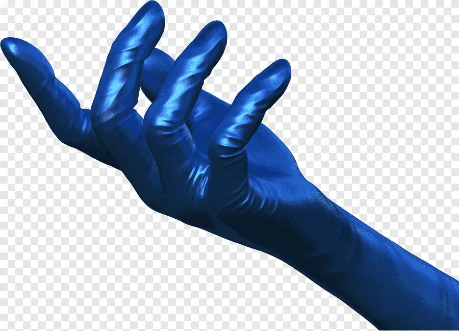 Синяя рука. Рука в перчатке. Син е руки.