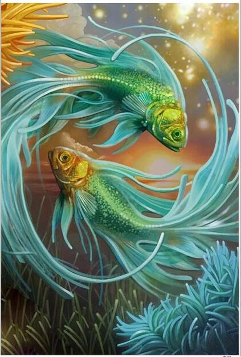 Рыбы любовный неделя. Алмазная мозаика диамонд Painting. Волшебная рыбка. Красивые рыбы. Алмазная картина рыбы.