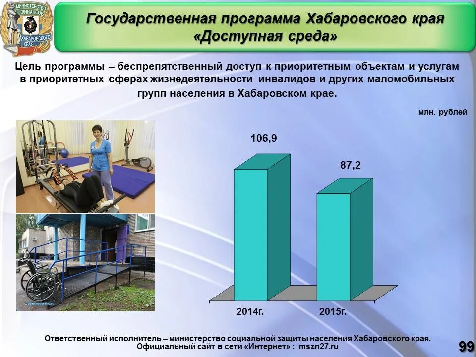 Хабаровский край официальная статистика. Госпрограмма доступная среда.