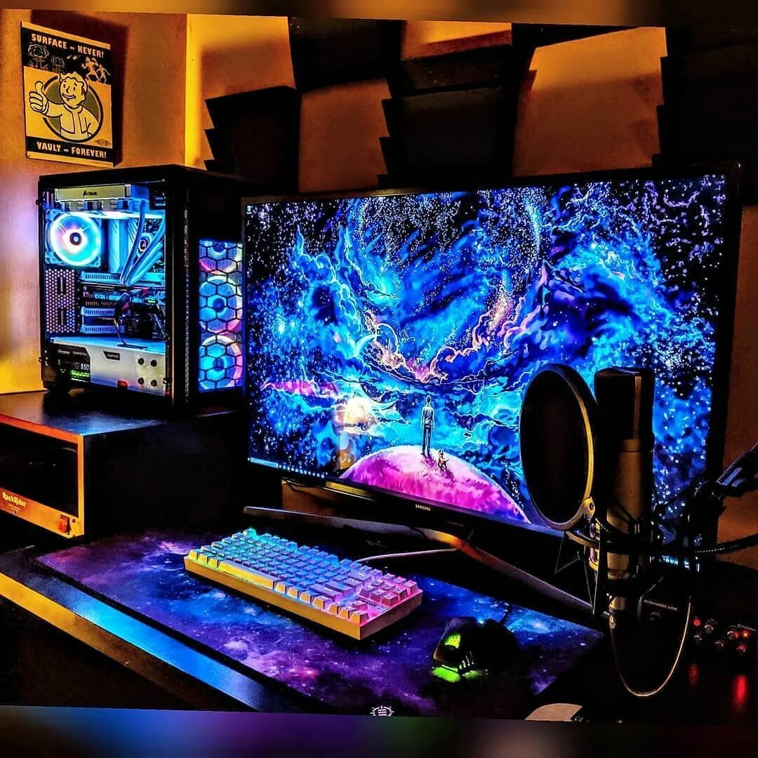 Красивый компьютер. Asus rog компьютер 2020. Игровая комната компьютерная. Сборки пк с монитором. Сборки пк с монитором.