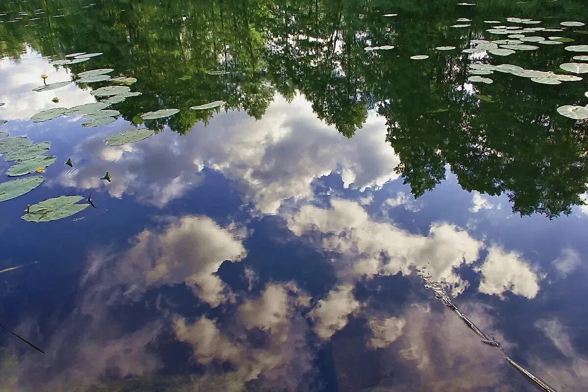 Облака плывут в воде. Отражение неба в озере. Отражение неба в воде. Отражение в реке. Отражение в воде.