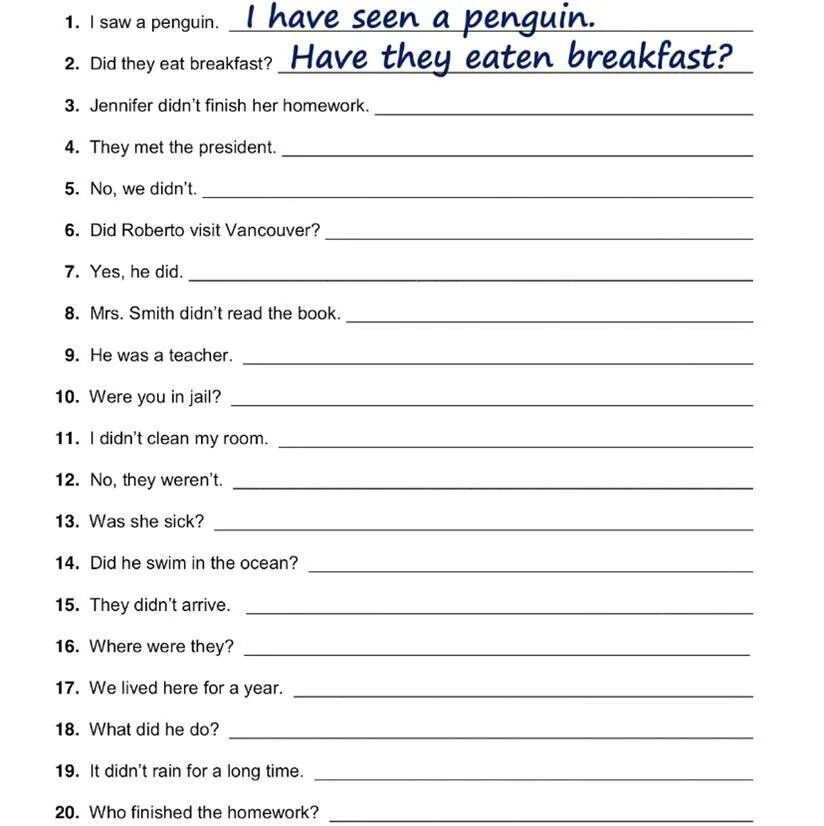 Have you already your homework. Present perfect exercises. he finish training present perfect ответы. past perfect homework. jennifer didn t finish her homework present perfect.