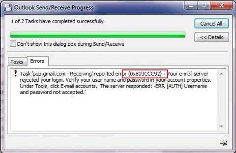 Error while sending