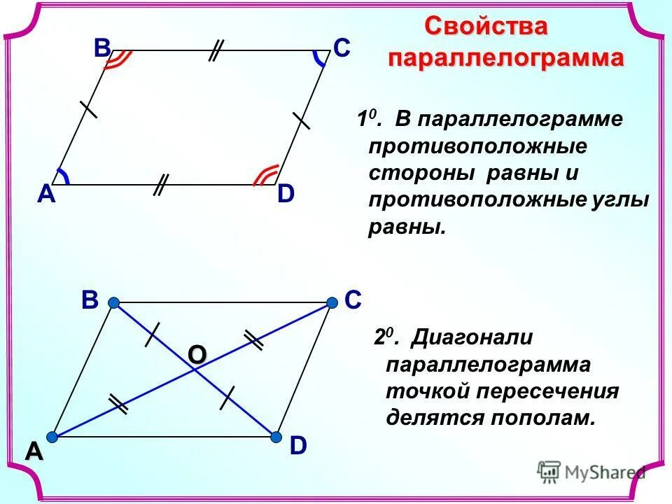 В параллелограмме сумма противоположных равна 180