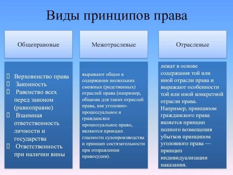 Какие общеправовые принципы