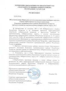 Протоколы территориальных избирательных комиссии