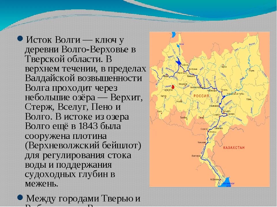 Карта городов расположенных на волге