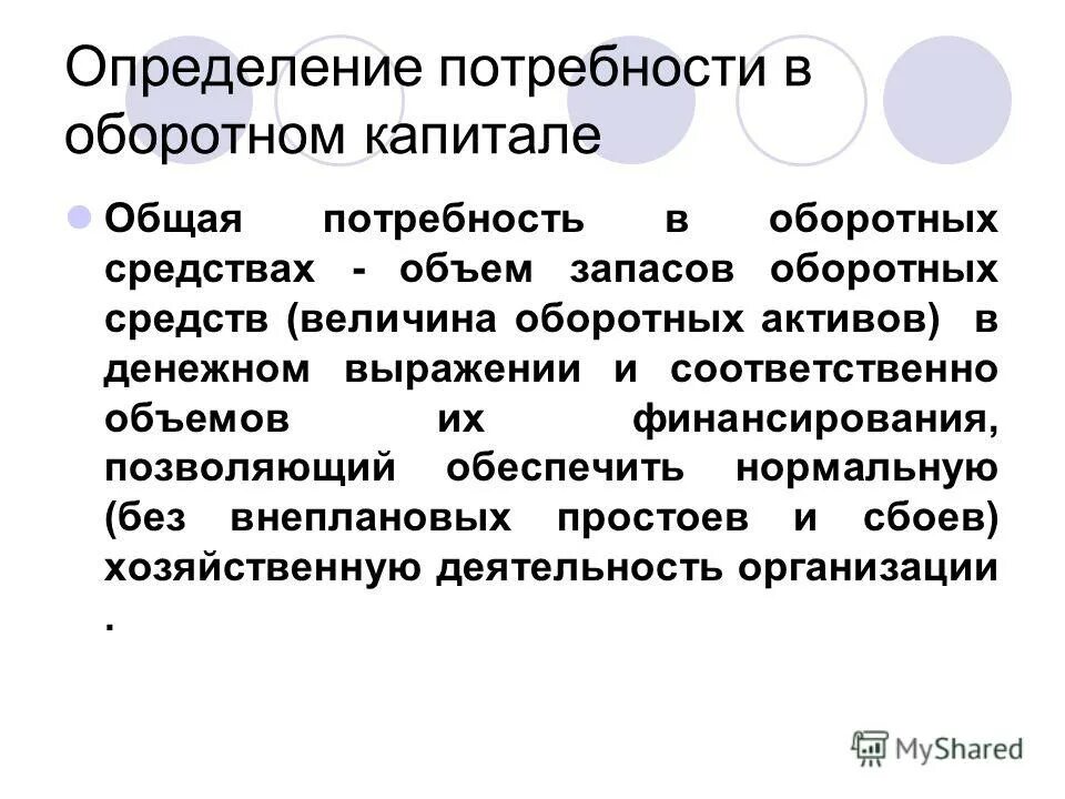 Определение потребности организации в оборотном капитале. Определение потребности организации в оборотном капитале. Потребность предприятия в оборотном капитале формула. Определение потребности в капитале. Цель выявления потребностей.