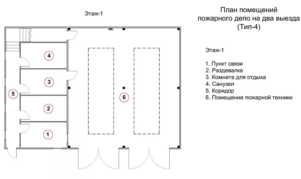 Помещения пожарного депо