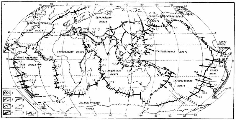 Литосферные плиты. Карта литосферных плит. География карта литосферных плит. Карта движения литосферных плит.