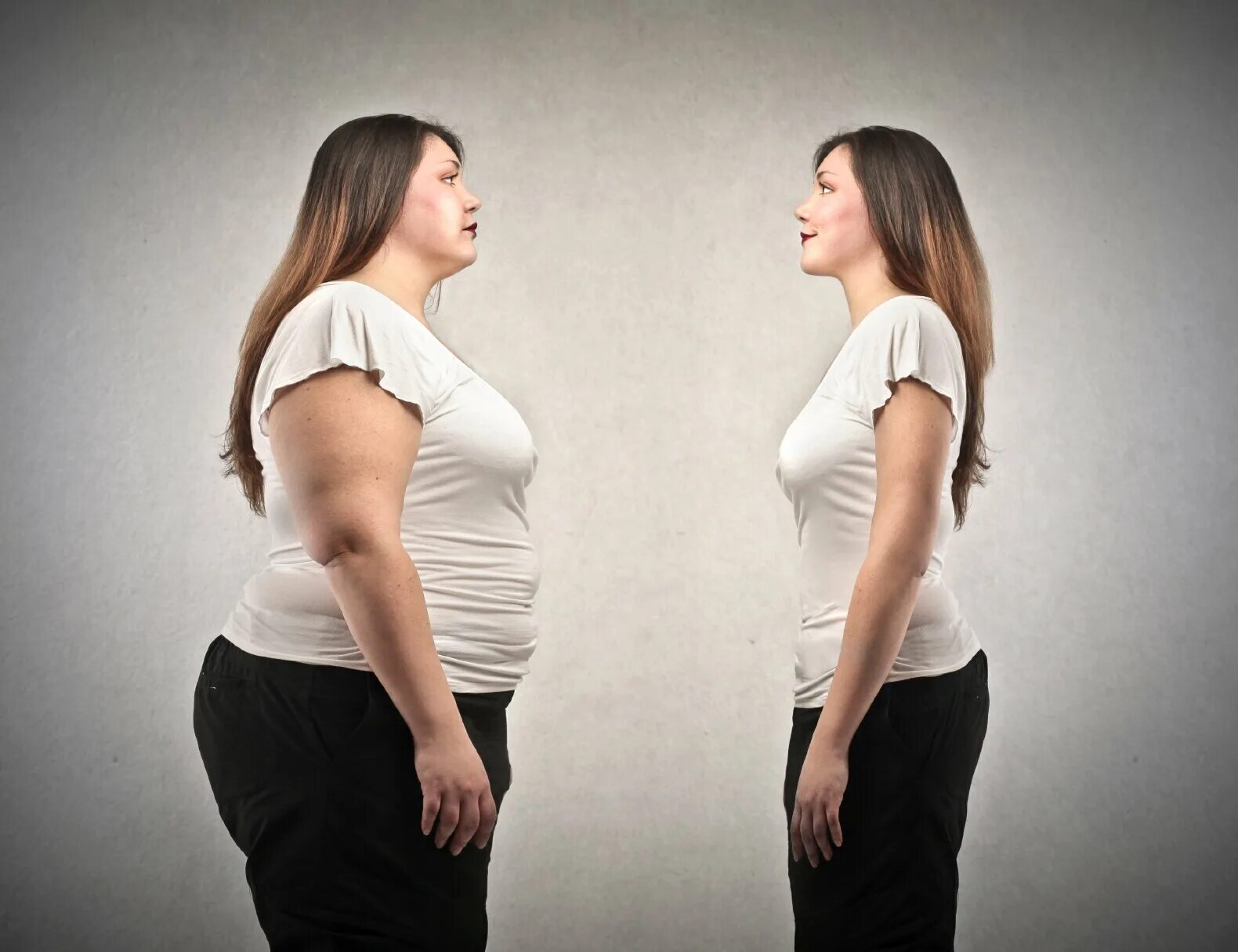 3 жирных девушек. Похудение для женщин. Толстая и стройная. Гормональные нарушения. Человек толстеет.
