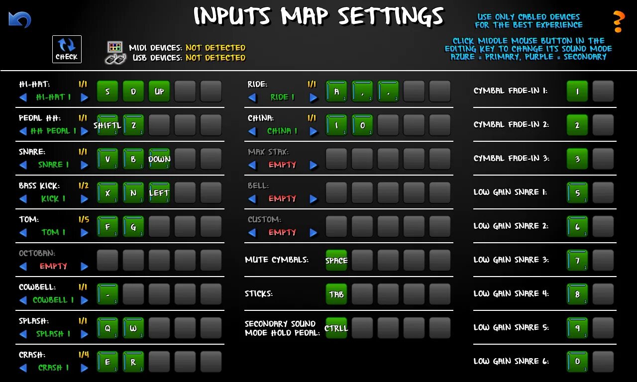 Map settings