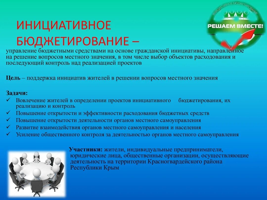 Что такое инициативное бюджетирование? Администрация Морского сельсовета Новосиб