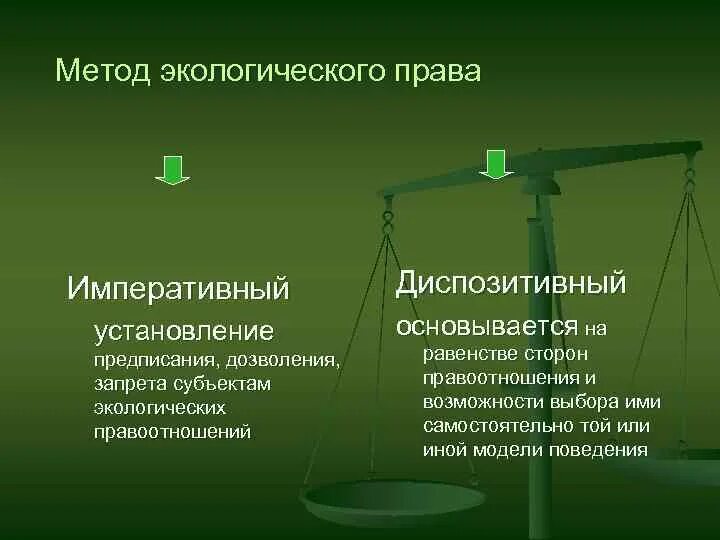 Экономическое право метод. Экологическое право. Экологические правоотношения.