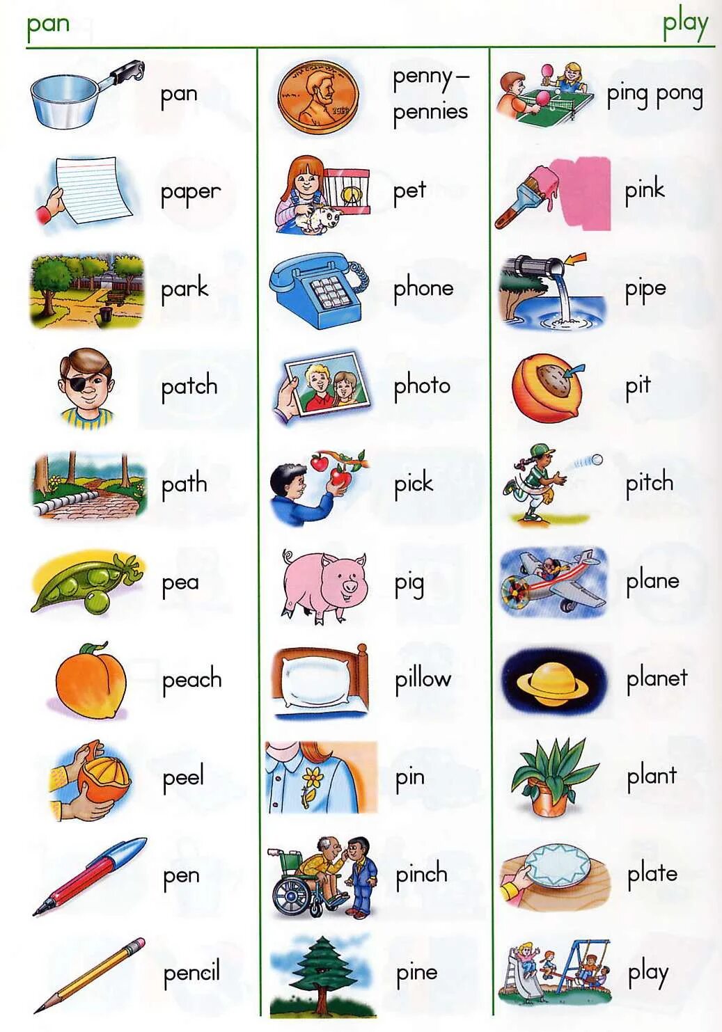 English words for children