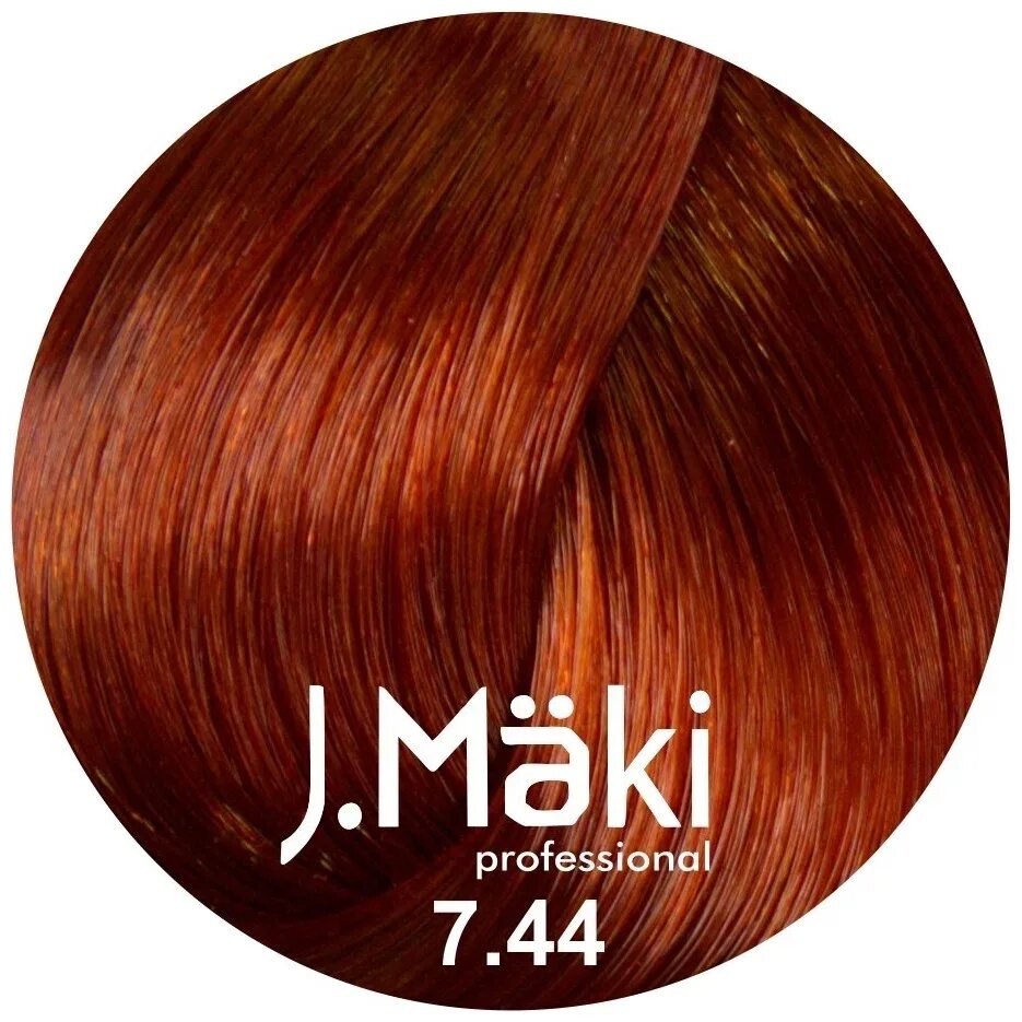 Краска 7 44. Русый медный интенсивный 744. краска для волос j maki. краска для волос 30. профессиональные краски j.mäki.