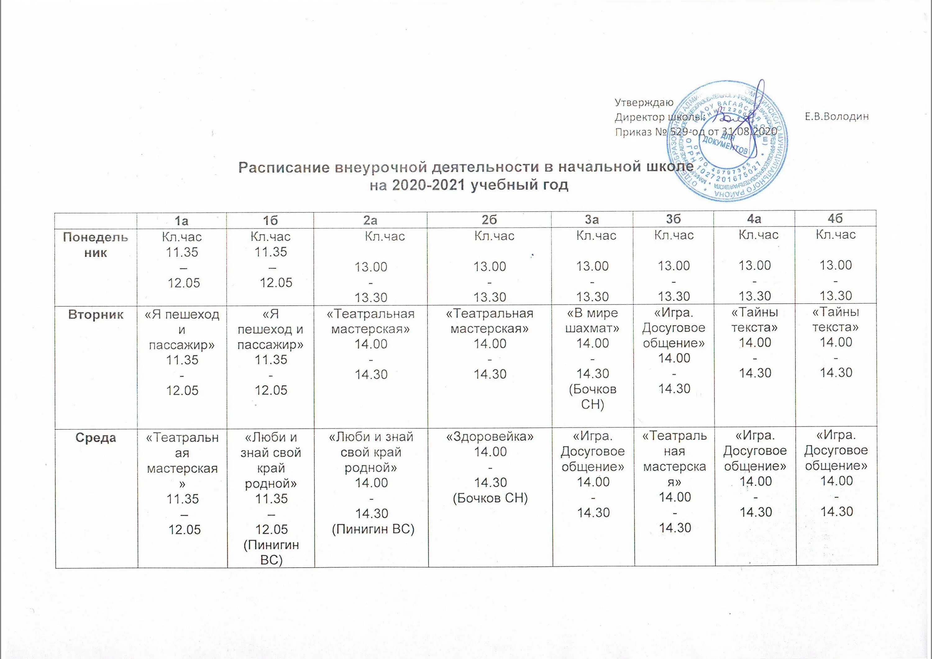 Расписание уроков на 2023 2024 учебный