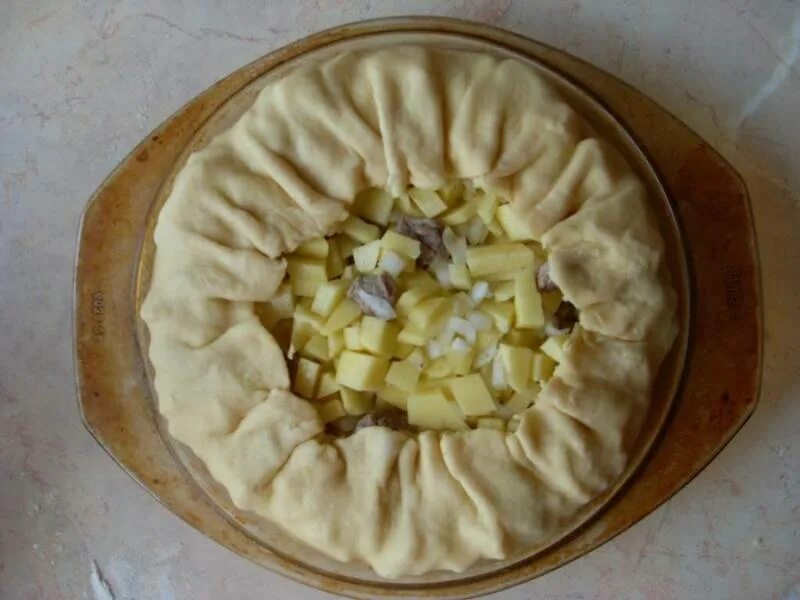 Тесто балиш с мясом и картошкой