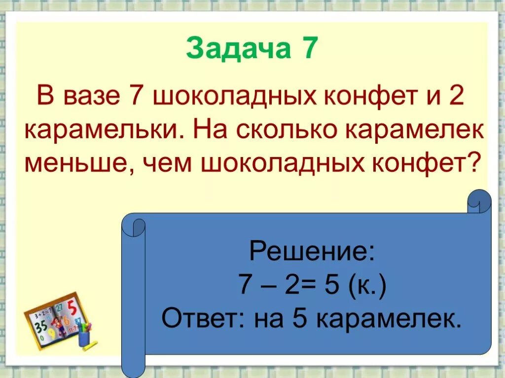 Сколько конфет осталось ответ. Решение задачи в подарке были шоколадные конфеты. Задачи на конфеты шоколадные. В подарке были шоколадные конфеты и карамель 1 класс решение задач. Задачи 1 класс математика про конфеты и шоколадки.