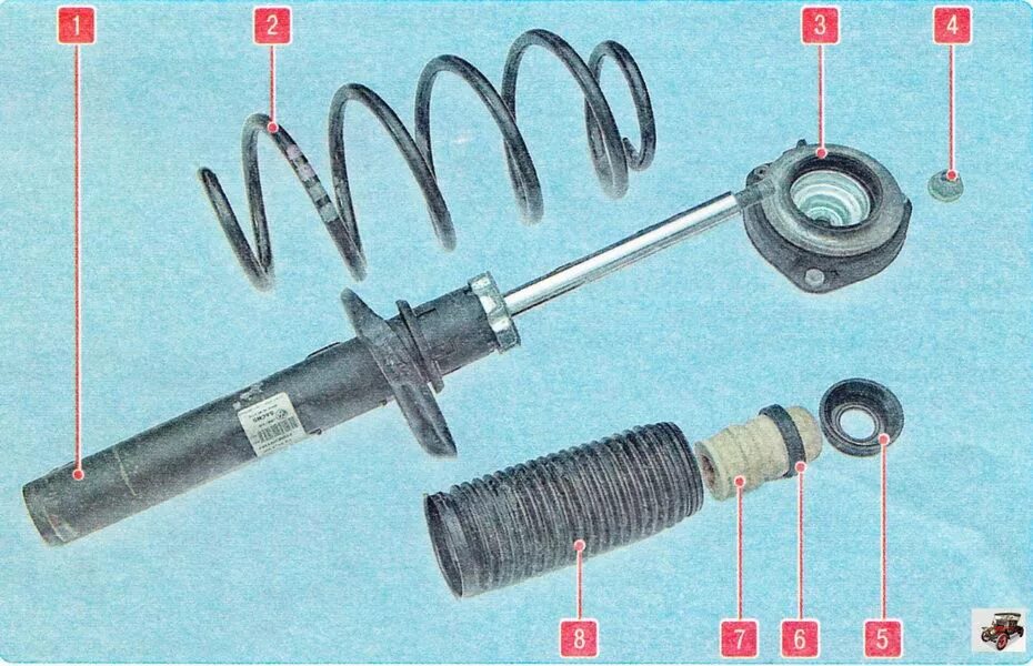 Сборка стойки амортизатора. Опорная шайба пружины Skoda Octavia 4. Стойка амортизатора передняя Шкода Фабия 2 схема.