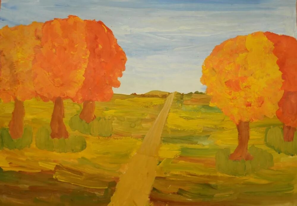 Изо 6 кл пейзаж. Рисование осеннего пейзажа. Осенний пейзаж для детей. Детские рисунки на тему осень. Осень рисунок для детей.