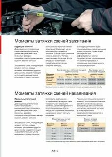 Момент затяжки свечей зажигания ваз