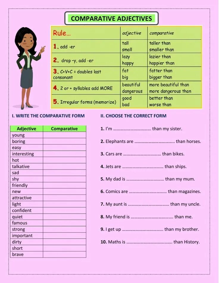 Worksheets прилагательных. Comparison of adjectives. Comparative прилагательные. Задания на Comparative and Superlative adjectives. Make comparative adjectives