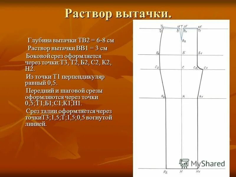 Суммарный раствор вытачек. Суммарный раствор вытачек. Суммарный раствор вытачек. Суммарный раствор вытачек. Формула для расчета растворов вытачек поясного изделия.