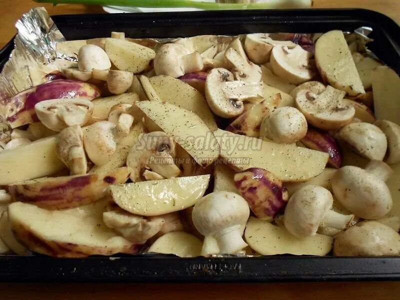 Картофель с грибами и сыром в духовке - пошаговый рецепт с фото на Повар.ру