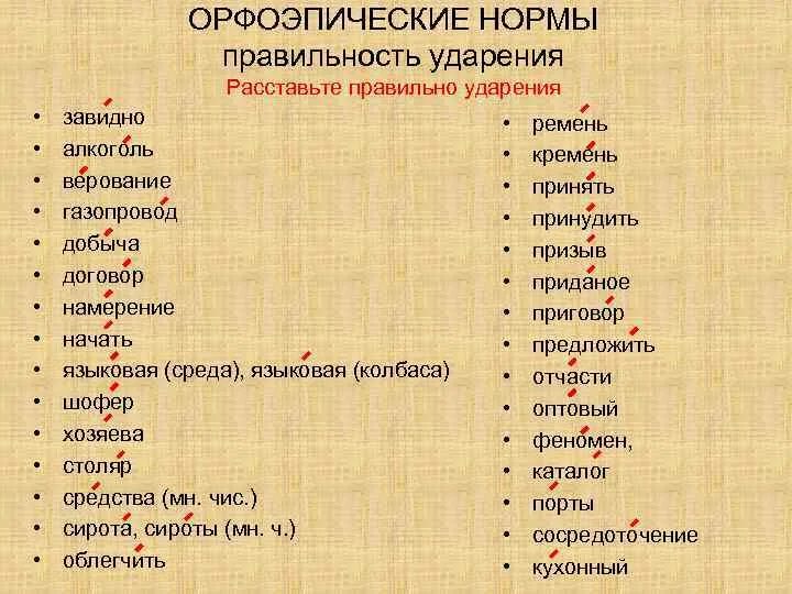 Орфоэпические варианты слова. Орфопоэтисеские нормы. Ударения в словах. Орфоэпия слова с ударением. Слова с орфоэпическими нормами.