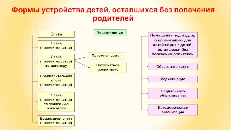 Иные формы устройства детей. Формы воспитания детей оставшихся без попечения родителей схема. формы воспитания детей оставшихся без попечения родителей таблица. формы устройства детей оставшихся без попечения. формы устройства детей оставшихся без попечения родителей таблица.