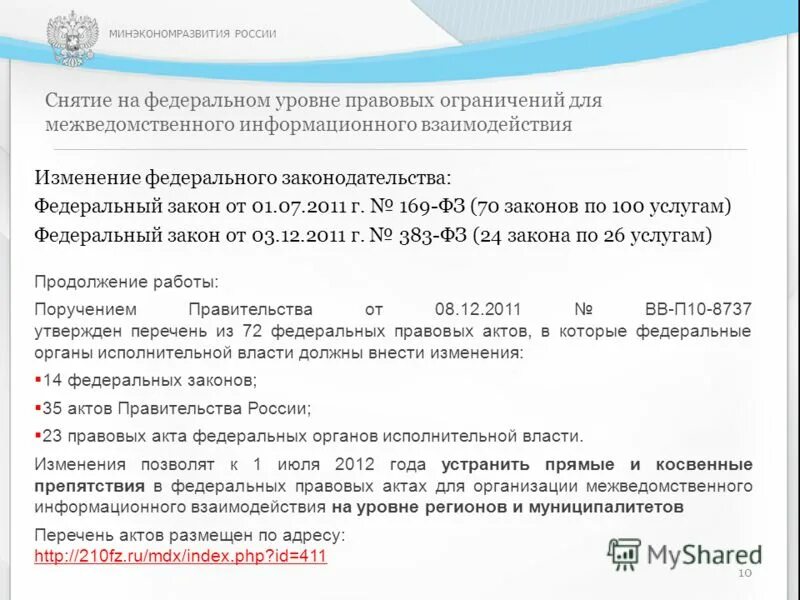 Приказ 10 минэкономразвития россии