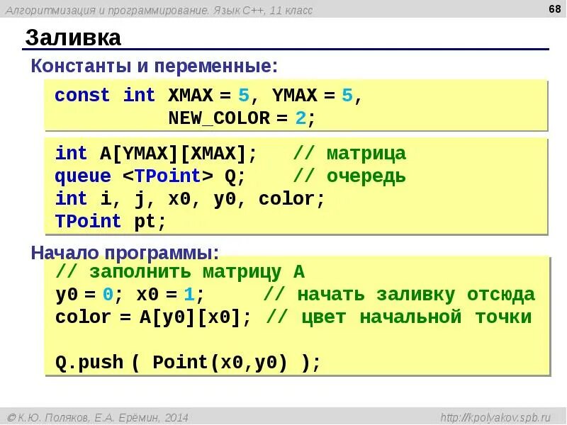 Язык разработки c