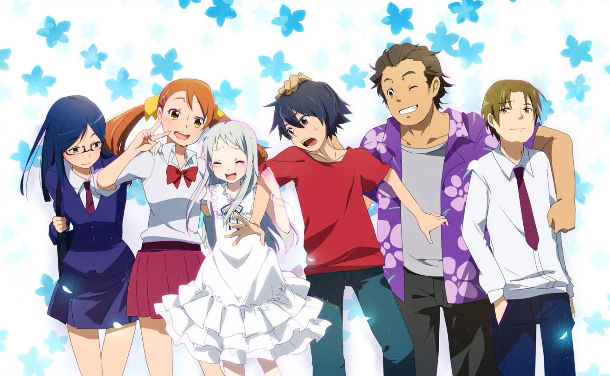 Anohana. Невиданный цветок Поппо. Невиданный цветок Мэйко. Включи 6 друзей