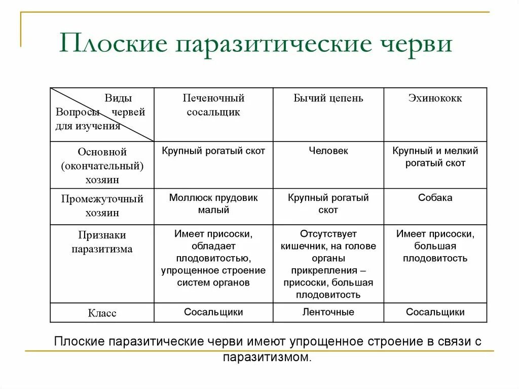 Сравнительная таблица плоские черви паразиты. Плоские черви паразиты таблица 7 класс. Сравнительная характеристика плоских червей паразитов. Таблица по многообразию плоских червей. Класс ресничные сосальщики ленточные